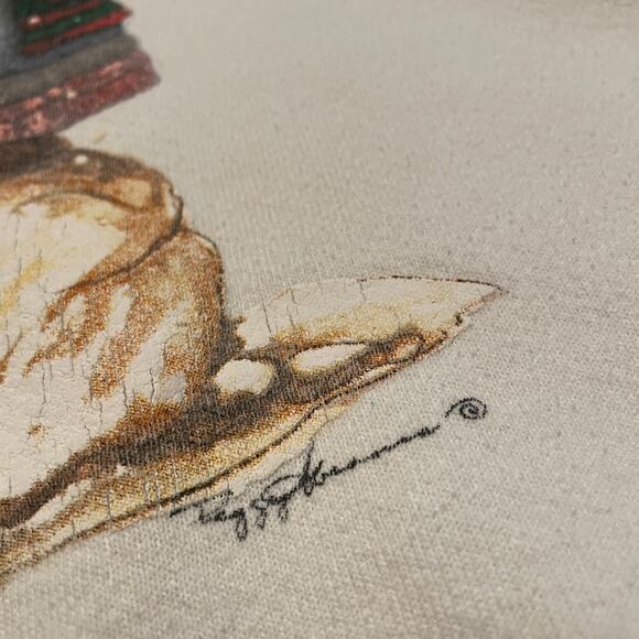 Vintage Snowman Christmas Crewneck Sweatshirt Large Bear 90s Holiday Festive - Picture 4 of 12